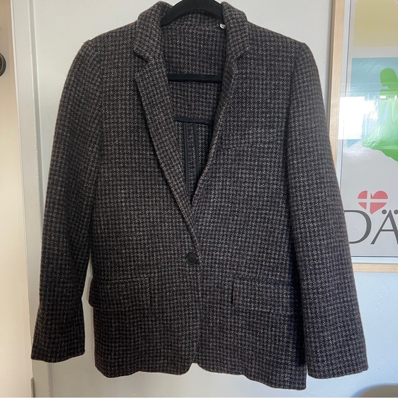 Isabel Marant Etoile Charlyne Blazer, Brown Houndstooth 36FR/4US - Picture 1 of 10
